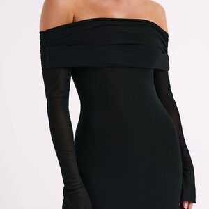 MESHKI Elegant Black Off-Shoulder Dress